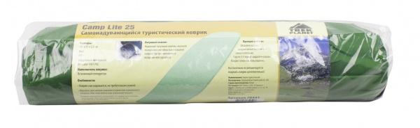 Коврик TREK PLANET Camp Lite 25 самонадувающийся зеленый