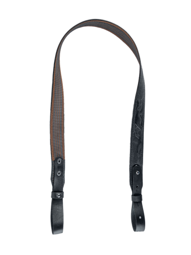 Ремень погонный с против. стропой с регулировкой / кожа / чёрный