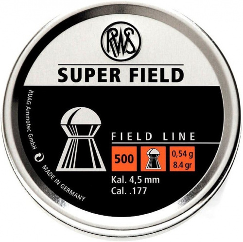 Пульки RWS Superfield 4,5 мм 0,54 г (500 шт./бан.)