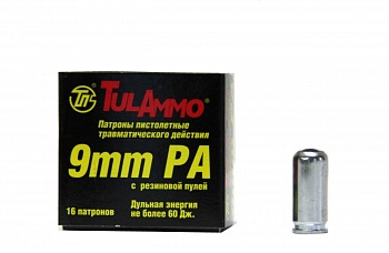 Патрон к.9мм РА 60Дж травм действия ТПЗ 1уп/16шт