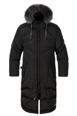 ПАЛЬТО ПУХОВОЕ PREMIUM ЧЕРНО/СЕРЫЙ