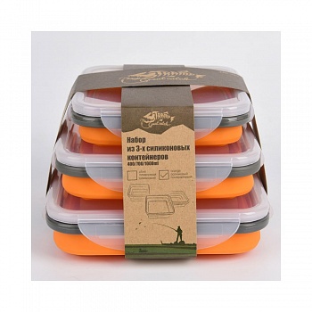 Набор Tramp из 3х  силиконовых контейнеров (силикон, оранжевый )