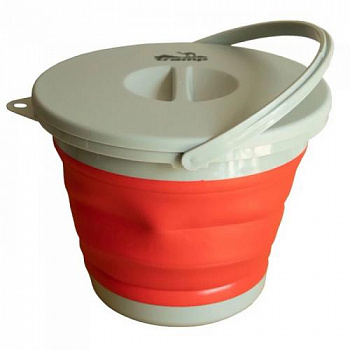 Ведро Tramp складное силиконовое 5л с крышкой TRC-127 оранжевый