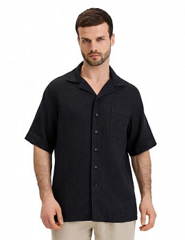РУБАШКА NORVEG LINEN МУЖСКАЯ С КОРОТКИМ РУКАВОМ ЦВЕТ ЧЕРНЫЙ,