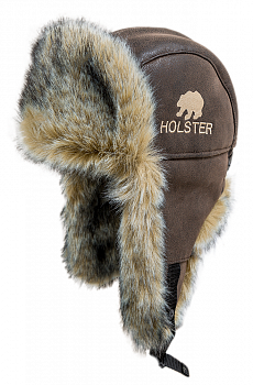 ШАПКА УШАНКА ХОЛЬСТЕР / КОЖ.ЗАМ. / КОРИЧНЕВЫЙ