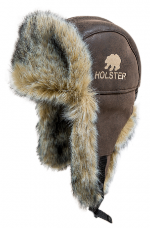 ШАПКА УШАНКА ХОЛЬСТЕР / КОЖ.ЗАМ. / КОРИЧНЕВЫЙ