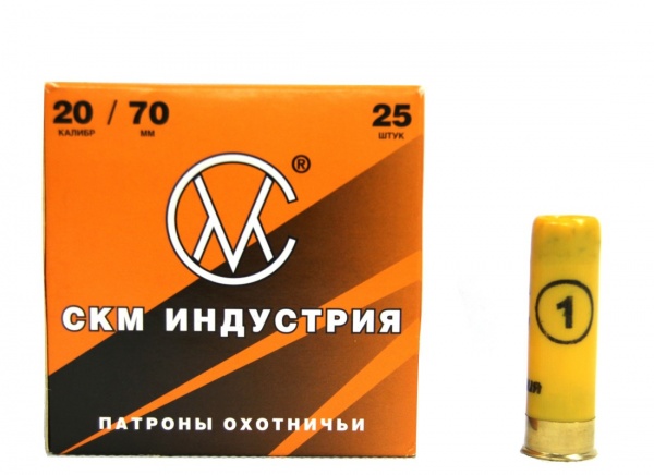 Патрон к.20х70 №1 СКМ 25гр п.Россия 1уп/25шт