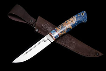 Нож Пукко, ст. S390,макумэ ганэ,зуб мамонта,кап.клена,форм.ножны