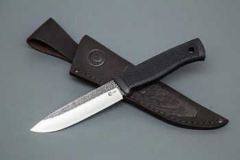 Нож Мурена, ст.Х12МФ, след ковки, рук. Elastron (черный)