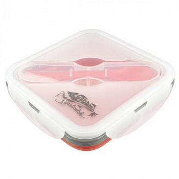 Контейнер Tramp силиконовый с ловилкой (террактовый, 1000мл)