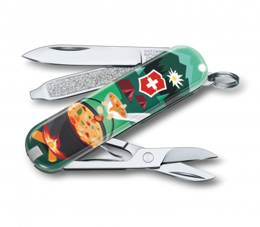 Нож 0.6223.L1907-брелок "Swiss Mountain Dinner"