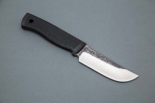 Нож Соболь 1, ст.Х12МФ, след ковки, рук. Elastron (черный)