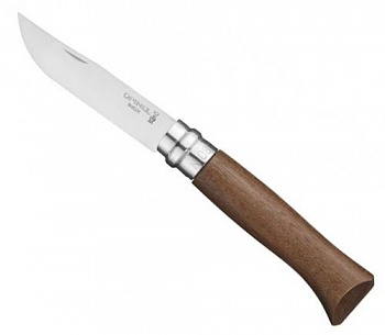 Нож Opinel №8, нержавеющая сталь, ореховая рукоять в картонной коробке, 002022 Нож Opinel №8, нержавеющая сталь, ореховая рукоять в картонной коробке, 002022