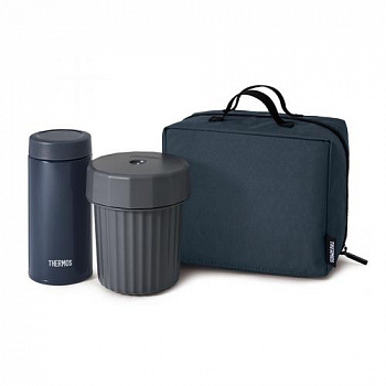 Термос из нерж. стали для еды с контейнерами  тм THERMOS JEC-1000 NVY 1L