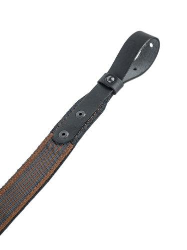 Ремень погонный с против. стропой с регулировкой / кожа / чёрный