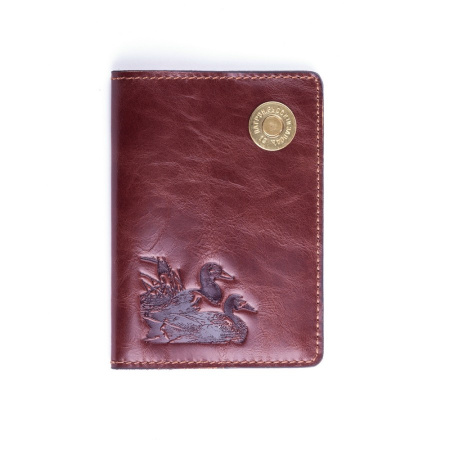 Обложка для паспорта (Коричневый, Утки)