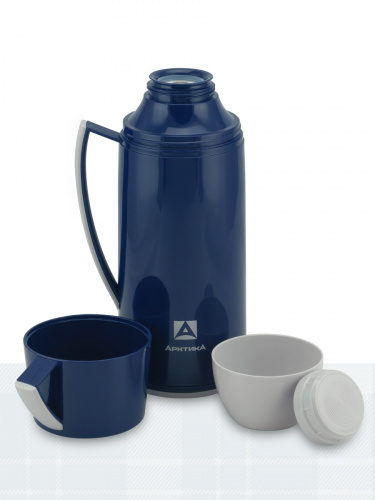 Термос "Арктика" 1010-1700-BL со стеклянной колбой синий