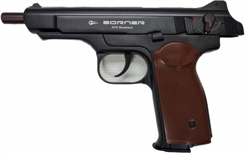 Пистолет пневм. BORNER APS Blowback Black, кал. 4,5 мм/BBs