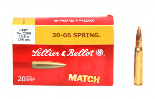 Патрон к.30-06 10,9гр HPBT S&B 1уп/20шт