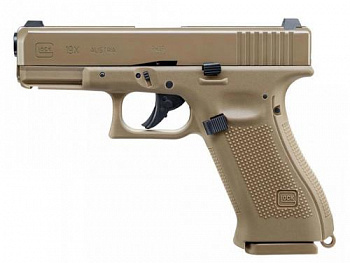Пистолет пневм. Umarex Glock 19X кал.4,5мм (метал, цвет песок, blowback, pellet)
