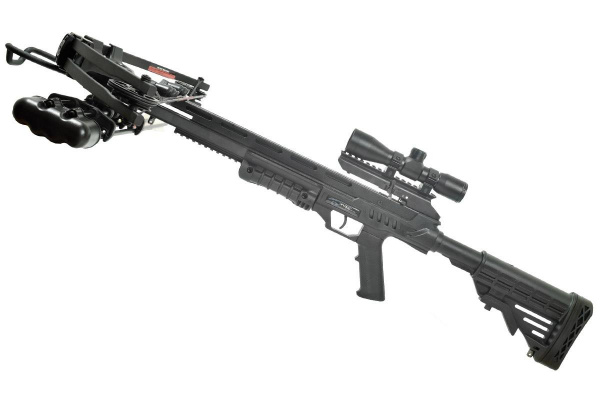 Арбалет блочный Man Kung XB52, black,4 стрелы, воск,прицел 4х32,ремень,кивер,натяжитель