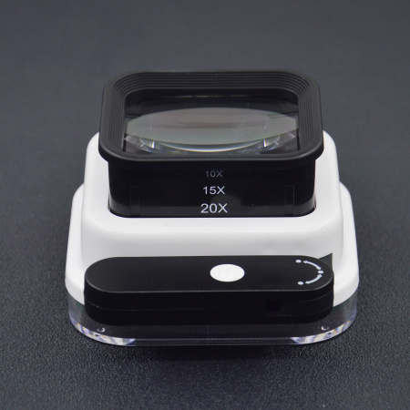 Лупа раскладная 10х,15х, 20х, с подсветкой