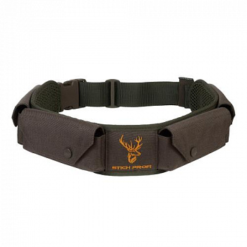 Патронташ закрытый на магнитах на 24 птр. 12-16 кбр. (вышивка "Олень") / Олива /