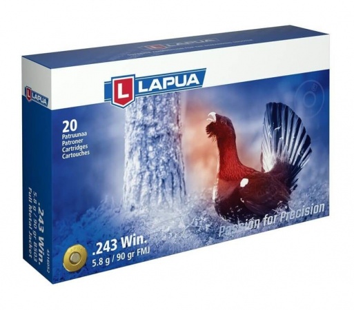 Патрон к.243 Win 5,8гр. LAPUA Full Metall Jacket 1шт