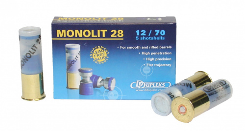 Патрон к.12х70, 28гр.DDupleks с пулей Monolit 1уп/5шт