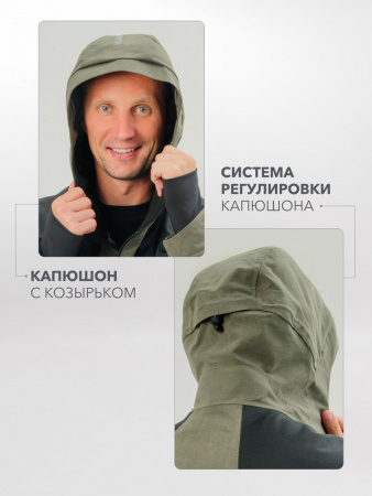 КОСТЮМ ВЕТРОВЛАГОЗАЩИТНЫЙ РОСОМАХА (ХАКИ)