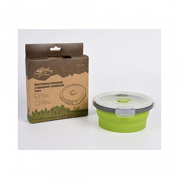 Контейнер Tramp складной с крышкой-защелкой 550 мл (оливковый, 550мл)