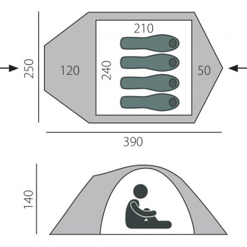 Палатка Canio 4 BTrace (Зеленый/Бежевый)