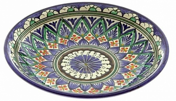 Тарелка синяя Риштан 19 см. глубокая