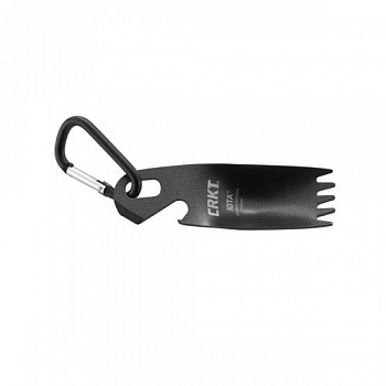 Ложка-вилка с открывашкой и карабином,CRKT_9085K IOTA Black -  алюмин. черн.