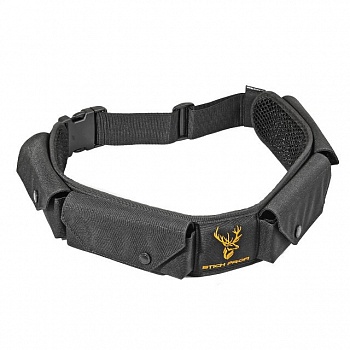 Патронташ закрытый на 24 патрона 12-16 кбр. (вышивка "Олень") / Черный /