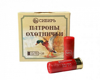 Патрон к.12х70 №5 п/к Сибирь 32г1уп/25шт