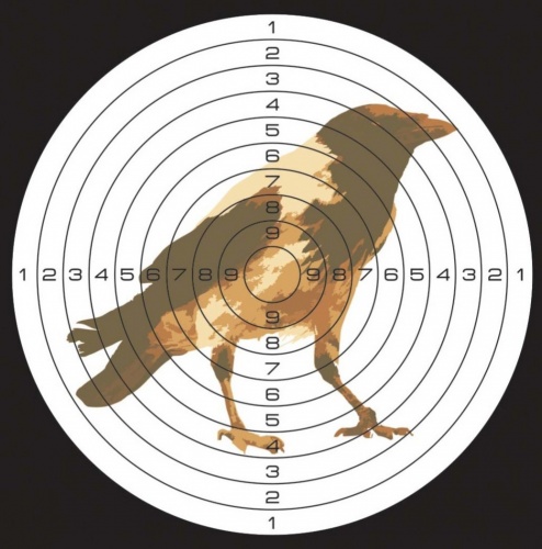 Мишень д/пневматики цветная (рисунок ворона) 1 уп/50шт.