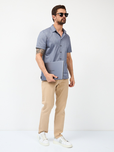 РУБАШКА МУЖ КОРОТКИЙ РУКАВ G143-PM-LT1636 (СИНЕ-СЕРЫЙ)