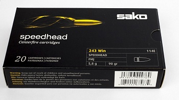 Патрон к.243Win 5,8гр FMJ Speedhead Sako 1шт