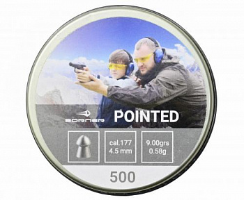 Пуля пневм. Borner "Pointed", для винт.,  4,5 (400 шт.) 0,58гр.
