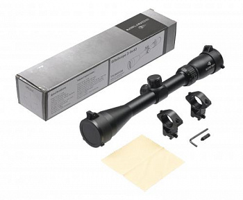 Прицел оптический BORNER 3-9x40 Mildot (крышки + кольца)