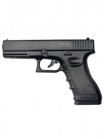Пистолет пневм. Stalker S17GM ("Glock17") к.4,5мм, металл, 120 м/с, чёрный 640г
