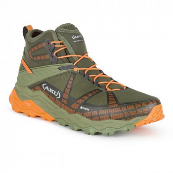 КРОССОВКИ 695-486 AKU FLYROCK MID GTX ЦВ. MILITARY GREEN/ORANGE