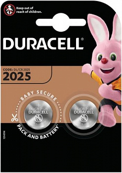Батарейка литиевая CR 2025 Duracell 2xBL 3V