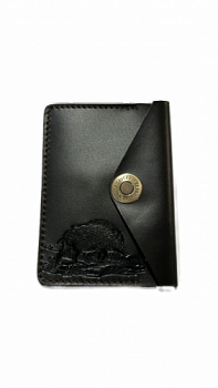 Обложка для охотничьих документов MINI (Черный, Кабан)