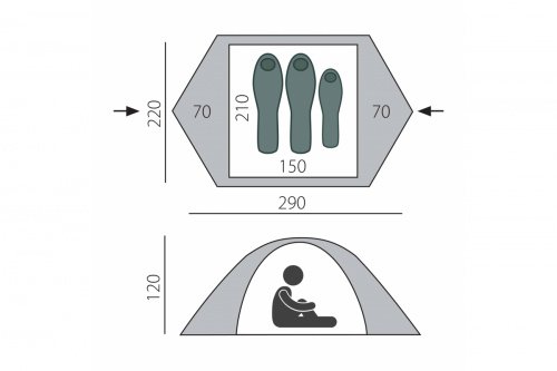 Палатка Scout 2 BTrace (Зеленый/Бежевый)