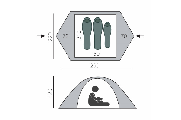 Палатка Scout 2 BTrace (Зеленый/Бежевый)