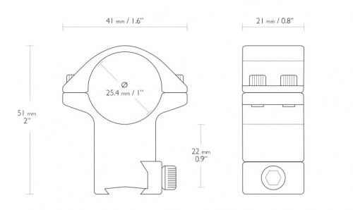 Кольца Hawke на 26мм на планку 9-11мм выс.(22102)