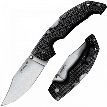 Нож CS_29TLCC Voyager Clip Large Plain Edge складной, сталь BD1, рукоять Griv-