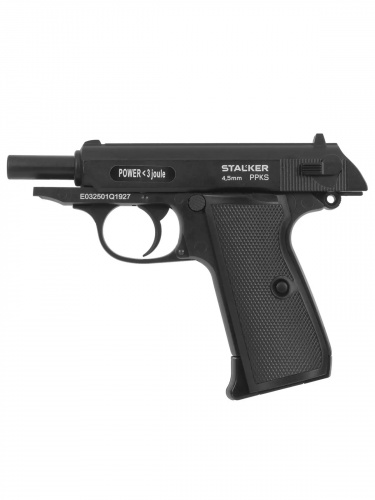 Пистолет пневм. Stalker PPKS (Walther PPK/S) к.4,5мм, металл, 90 м/с, Blowback